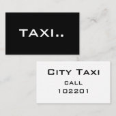 Simple Black Visitekaartje White Text - TAXI (Voorkant / Achterkant)