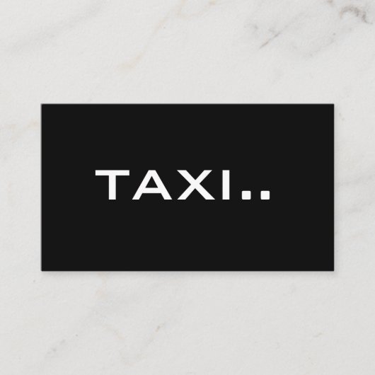 Simple Black Visitekaartje White Text - TAXI (Voorkant)