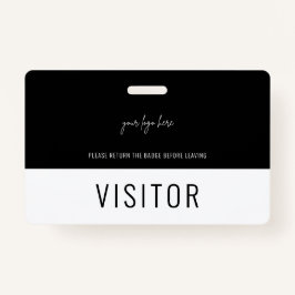 Simple Black Visitor Pass Company Logo Badge