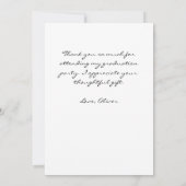 Simple Black Waterverf Afstuderen Foto Bedankkaart (Achterkant)