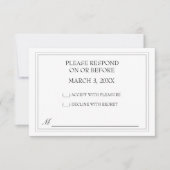 Simple Black Wedding RSVP (Voorkant)