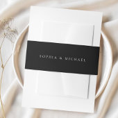 Simple Black Wedding Uitnodigingen Wikkel