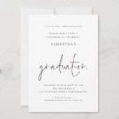 Simple Black White Afstudeerder Luncheon Afstudere Kaart (Voorkant)