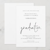 Simple Black White Afstudeerder Luncheon Afstudere Kaart (Voorkant / Achterkant)