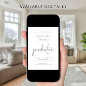 Simple Black White Afstudeerder Luncheon Photo Afs Kaart