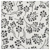 Simple Black White Berry Botanical Patroon Stof (Swatch)