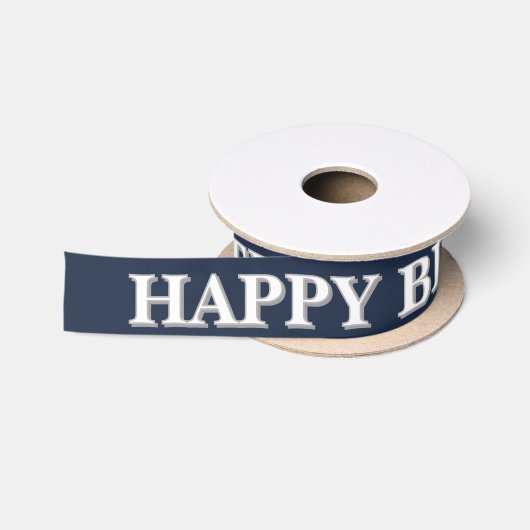 Simple Black & White Birthday Wish Satijnen Lint (Spoel)