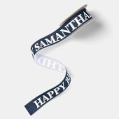 Simple Black & White Birthday Wish Satijnen Lint (Achterkant)