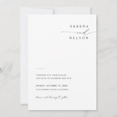 Simple Black & White Boho Photo Wedding Kaart (Achterkant)