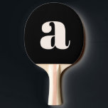 Simple Black White Bold Retro Monogram Initiaal Tafeltennisbatje<br><div class="desc">Simple Black White Bold Retro Monogram Initiaal Ping Pong Paddle</div>