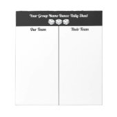 Simple Black White Bunco Dice Table Tally Notitieblok (Voorkant)