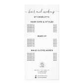 Simple black white calligraphy hair makeup salon reclamekaart (Voorkant)
