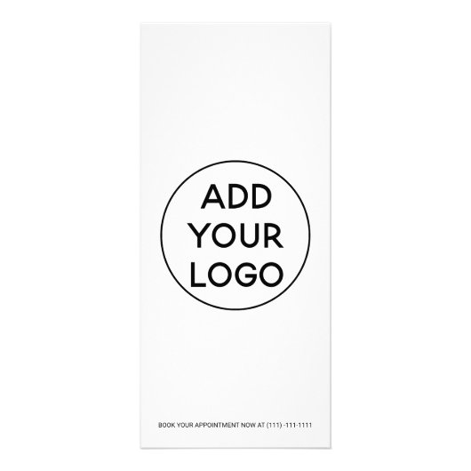 Simple black white calligraphy hair makeup salon reclamekaart (Achterkant)