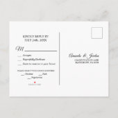 Simple Black White Calligraphy Response Briefkaart (Achterkant)