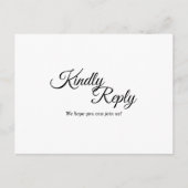 Simple Black White Calligraphy Response Briefkaart (Voorkant)