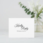 Simple Black White Calligraphy Response Briefkaart (Staand voorkant)