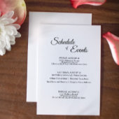 Simple Black White Calligraphy Weddenschap Schedul Informatiekaartje