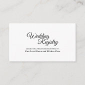 Simple Black White Calligraphy Weduwregister Informatiekaartje (Voorkant)