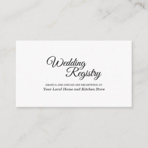 Simple Black White Calligraphy Weduwregister Informatiekaartje