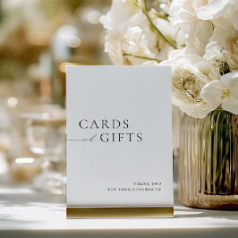 Simple Black & White Cards & Gifts Wedding Sign Kaart