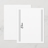 Simple Black White Classic Double Lined Note Kaart Notitiekaartje (Voorkant / Achterkant)