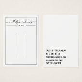 Simple Black White Cursive Hair Clip Display Kaart (Voorkant /achterkant)