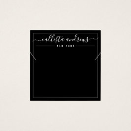 Simple Black White Cursive Ketting Display Kaart
