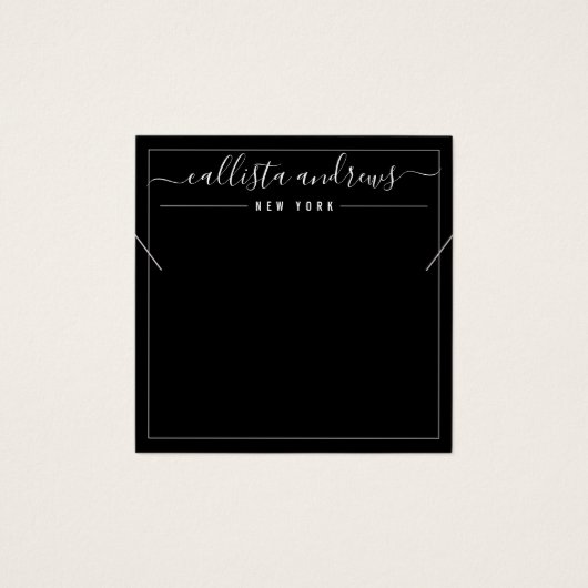 Simple Black White Cursive Ketting Display Kaart (Voorkant)