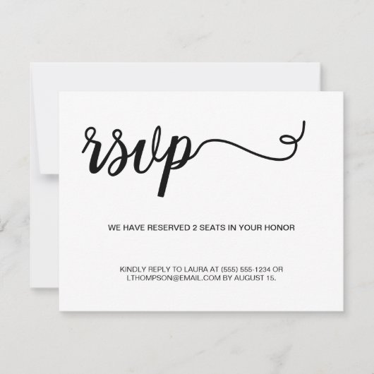 Simple Black White Digital Message RSVP Aankondiging (Voorkant)