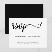 Simple Black White Digital Message RSVP Aankondiging (Voorkant / Achterkant)