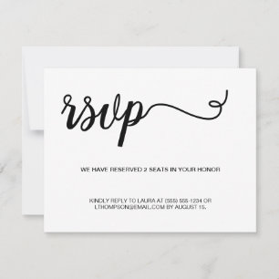 Simple Black White Digital Message RSVP Aankondiging
