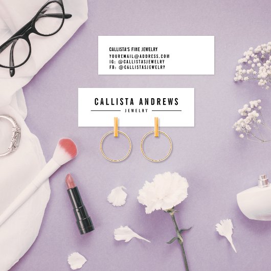 Simple Black White Earring Display Kaart