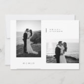 Simple Black & White Elegant Minimal Wedding Photo Kaart (Voorkant)