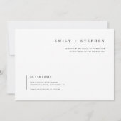 Simple Black & White Elegant Minimal Wedding Photo Kaart (Achterkant)