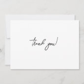 Simple Black & White Elegant Minimalist Wedding Bedankkaart (Voorkant)