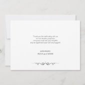 Simple Black & White Elegant Minimalist Wedding Bedankkaart (Achterkant)