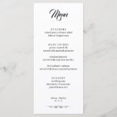 Simple Black & White Elegant Minimalist Wedding Menu (Voorkant)