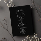 Simple black white elegant typography wedding  kaart