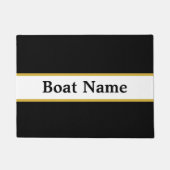 Simple Black White en Gold Boat Name Text Sjabloon Deurmat (Voorkant)