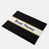 Simple Black White en Gold Boat Name Text Sjabloon Deurmat (Schuin)