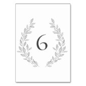 Simple Black White Floral Lijst Number Table Kaart (Achterkant)