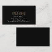 Simple Black White Gold-Visitekaartje Visitekaartje (Voorkant / Achterkant)