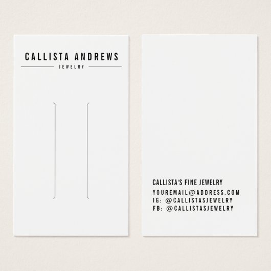 Simple Black White Hair Clip Display Kaart (Voorkant /achterkant)