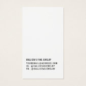 Simple Black White Hair Clip Display Kaart (Achterkant)