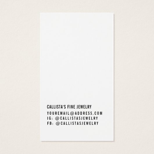 Simple Black White Hair Clip Display Kaart (Achterkant)