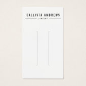 Simple Black White Hair Clip Display Kaart (Voorkant)