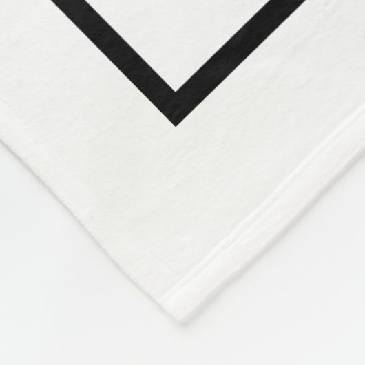 Simple Black White Initiaal Monogram Fleece Deken (Hoek)