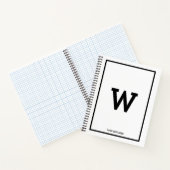 Simple Black White Initiaal Monogram Sketchbook Notitieboek (Binnen)
