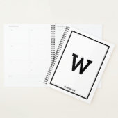 Simple Black White Initiaal Monthly Planner (Display)