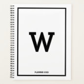 Simple Black White Initiaal Monthly Planner (Voorkant)